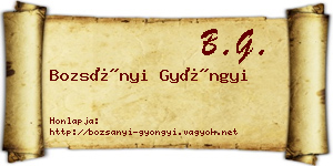 Bozsányi Gyöngyi névjegykártya