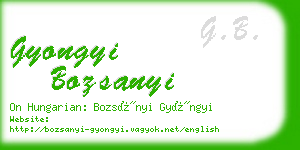 gyongyi bozsanyi business card